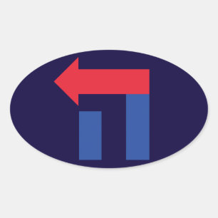Blauw Rood Ovaal Hillary Hebreeuwse sticker