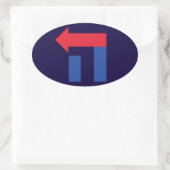 Blauw Rood Ovaal Hillary Hebreeuwse sticker (Tas)