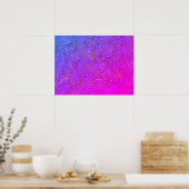 Blauw rood Paars roze geel Trendy Abstract Poster (Keuken)