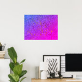 Blauw rood Paars roze geel Trendy Abstract Poster (Thuiskantoor)