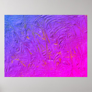 Blauw rood Paars roze geel Trendy Abstract Poster