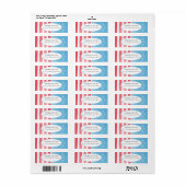Blauw rood patriottische rustieke vlag etiket (Full Sheet)