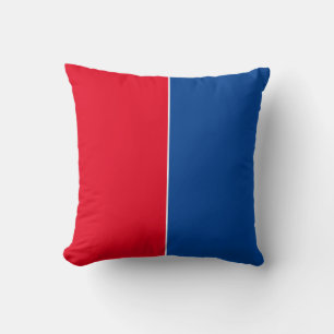 Blauw & Rood Plain Eenvoudige Kleuren Kussen
