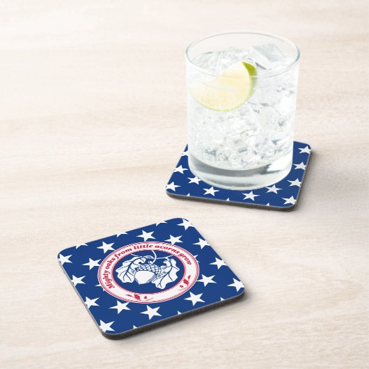  blauw rood proverb eik Plant Bier Onderzetter (Rechterzijde)