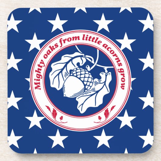  blauw rood proverb eik Plant Bier Onderzetter (Voorkant)