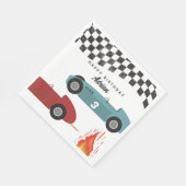 Blauw Rood Race Snelle Retro Racing Auto's Verjaar Servet (Hoek)