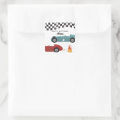 Blauw Rood Race Snelle Retro Racing Auto's Verjaar Vierkante Sticker (Tas)