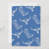  Blauw Rood Rodeo Cowboy Baby shower Kaart (Achterkant)