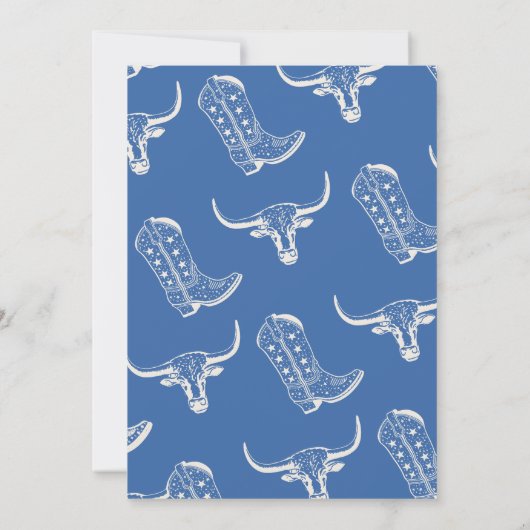  Blauw Rood Rodeo Cowboy Baby shower Kaart (Achterkant)