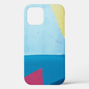 Blauw, rood, roze en geel abstract schilderij iPhone 12 hoesje