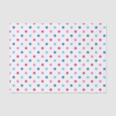 Blauw, rood, roze pokadot tissuepapier (Voorkant)