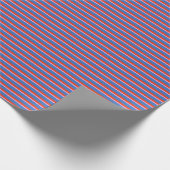 Blauw Rood Roze Retro Streep Cadeaupapier Patroon (Hoek)