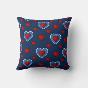 Blauw Rood Schattig Cozy Modern Romantisch Chic Ha Kussen