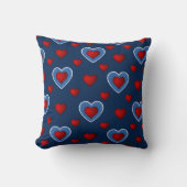 Blauw Rood Schattig Cozy Modern Romantisch Chic Ha Kussen (Voorkant)