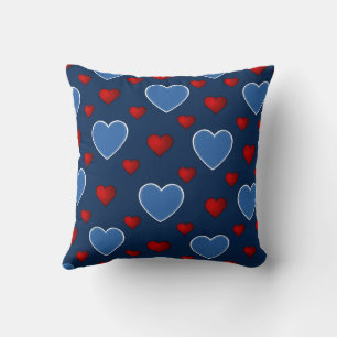 Blauw Rood Schattig Cozy Modern Romantisch Chic Ha Kussen