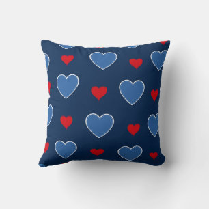 Blauw Rood Schattig Knus Modern Romantisch Chic Ha Kussen