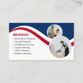 Blauw & Rood Schoonmaak Service Huishoudster Visitekaartje (Achterkant)