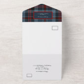 blauw rood schotse bruiloft celtic tartan plaid all in one uitnodiging (Buitenkant)