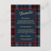 blauw rood schotse bruiloft celtic tartan plaid informatiekaartje (Voorkant)