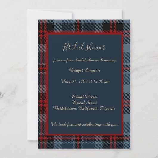 blauw rood Schotse trouw celtic tartan plaid Kaart (Voorkant)