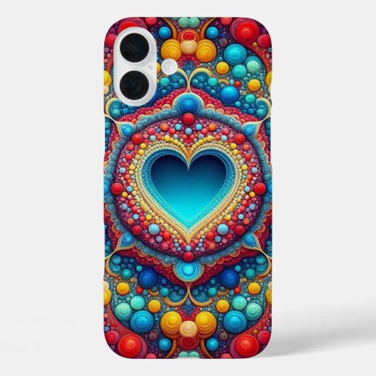BLAUW ROOD SINAASAPPEL GEEL PSYCHADELISCH HART Case-Mate iPhone CASE (Achterkant)
