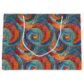 Blauw Rood Sinaasappel Swirl Groot Cadeauzakje (Voorkant)