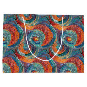 Blauw Rood Sinaasappel Swirl Groot Cadeauzakje (Achterkant)