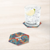 Blauw Rood Sinaasappel Swirl Kartonnen Onderzetters (Insitu)