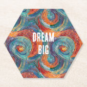 Blauw Rood Sinaasappel Swirl Kartonnen Onderzetters (Voorkant)