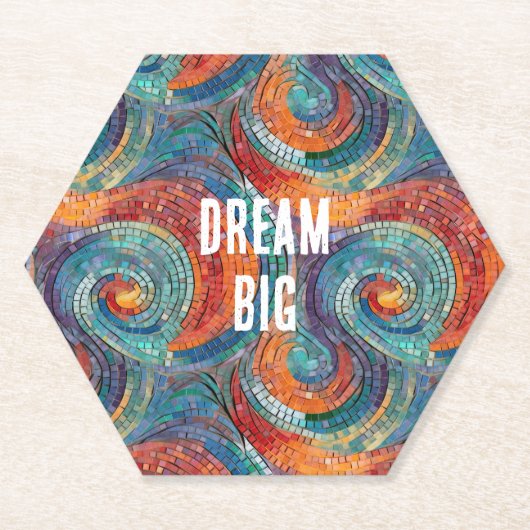 Blauw Rood Sinaasappel Swirl Kartonnen Onderzetters (Voorkant)