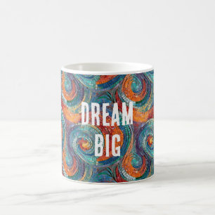 Blauw Rood Sinaasappel Swirl Koffiemok