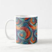Blauw Rood Sinaasappel Swirl Koffiemok (Links)