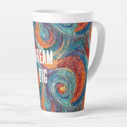 Blauw Rood Sinaasappel Swirl Latte Mok (Rechterhoek)