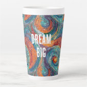 Blauw Rood Sinaasappel Swirl Latte Mok (Voorkant)