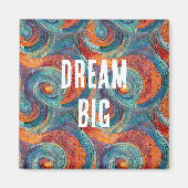 Blauw Rood Sinaasappel Swirl Magneet (Voorkant)