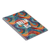 Blauw Rood Sinaasappel Swirl Notitieboek (Rechterzijde)