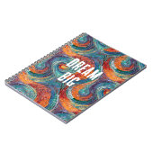 Blauw Rood Sinaasappel Swirl Notitieboek (Linkerzijde)