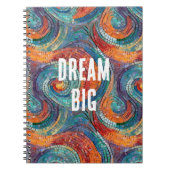 Blauw Rood Sinaasappel Swirl Notitieboek (Voorkant)