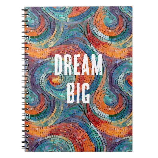 Blauw Rood Sinaasappel Swirl Notitieboek (Voorkant)