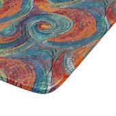 Blauw Rood Sinaasappel Swirl Snijplank (Hoek)