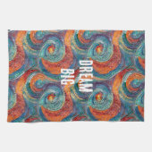 Blauw Rood Sinaasappel Swirl Theedoek (Horizontaal)