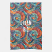 Blauw Rood Sinaasappel Swirl Theedoek (Verticaal)