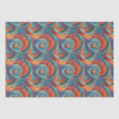 Blauw Rood Sinaasappel Swirl Tissuepapier (Voorkant)