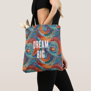Blauw Rood Sinaasappel Swirl Tote Bag