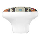 Blauw Rood Sinaasappel Taupe Bruin Zwart Tribal Ar Keramische Knop (Zijkant)