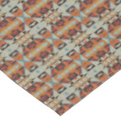 Blauw Rood Sinaasappel Taupe Bruin Zwart Tribal Ar Tafelkleed (Gekanteld)