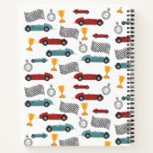 Blauw & Rood Snel Retro Vintage Racerauto's Notitieboek (Achterkant)