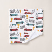 Blauw & Rood Snelle Retro  Racing Auto's Bad Handdoek (Wasdoekje)