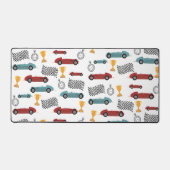 Blauw & Rood Snelle Retro  Racing Auto's Bureaumat (Voorkant)