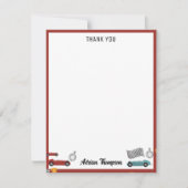 Blauw & Rood Snelle Retro  Racing Auto's Kinder Bedankkaart (Voorkant)
